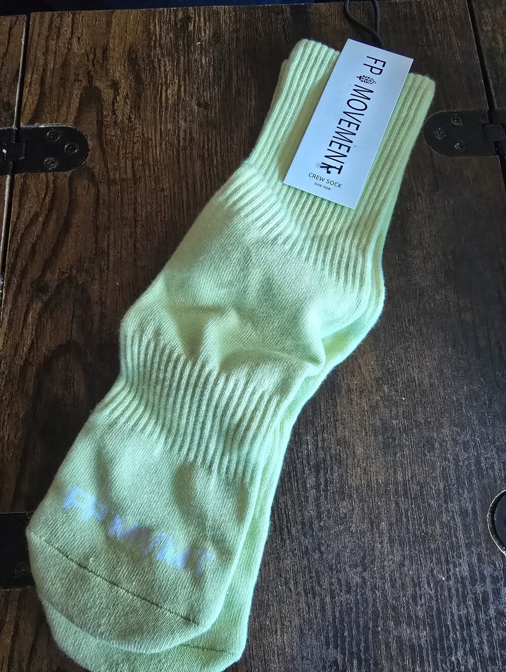 NWT! Free People Movement, Light Green Ribbed Crew Socks, MSRP $18